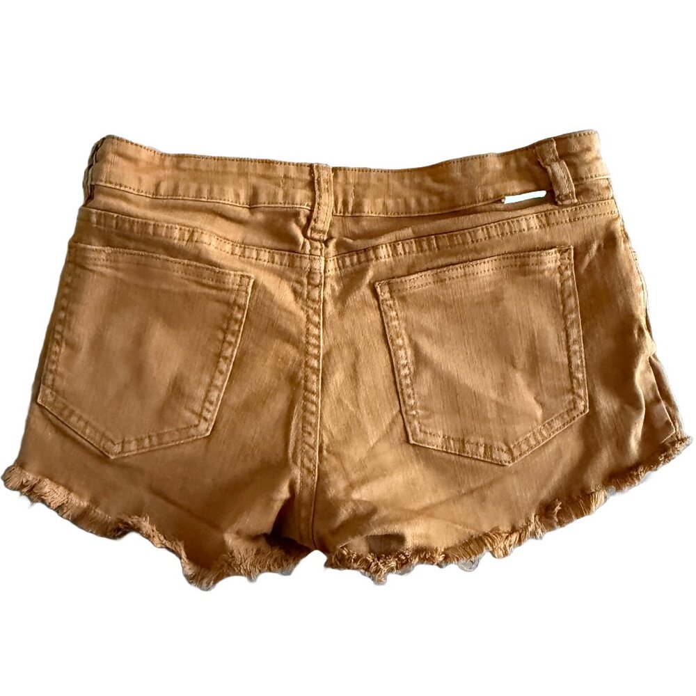 Billabong Women's Sz 28 Buttoned Up Distressed Wild Honey Denim Cut-Off Shorts - Picture 2 of 3